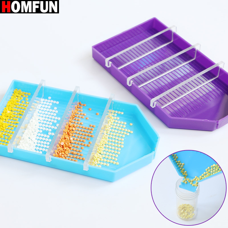Embroidery Underlay - HOMFUN 3-Gitter-Diamant-Malerei-Tablett-Organizer-Sets – praktische Aufbewahrung für