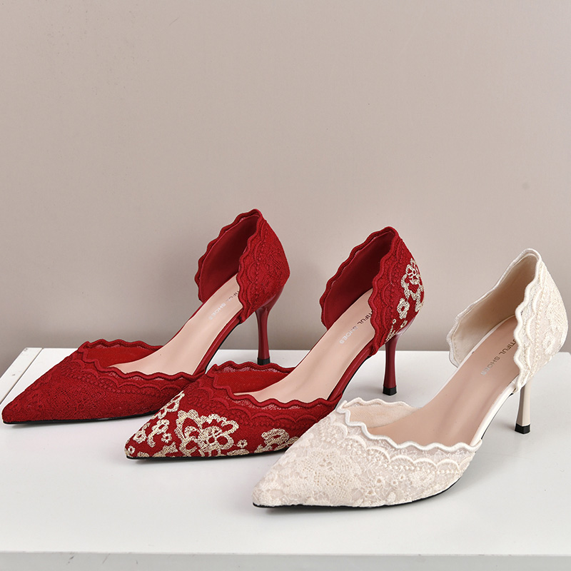 Embroidery Designer - Luxus Rot Weiß Spitze Stickerei High