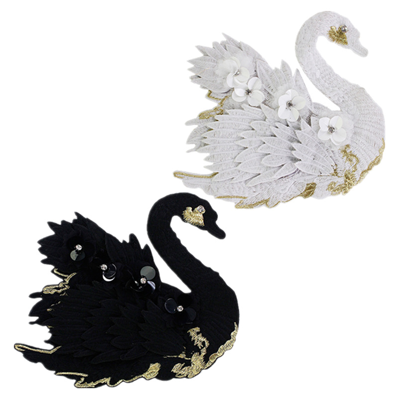 Embroidery On Black Shirt - 10 Stück/Set Aufnähbare Große Pailletten-Stickerei-Applikationen für