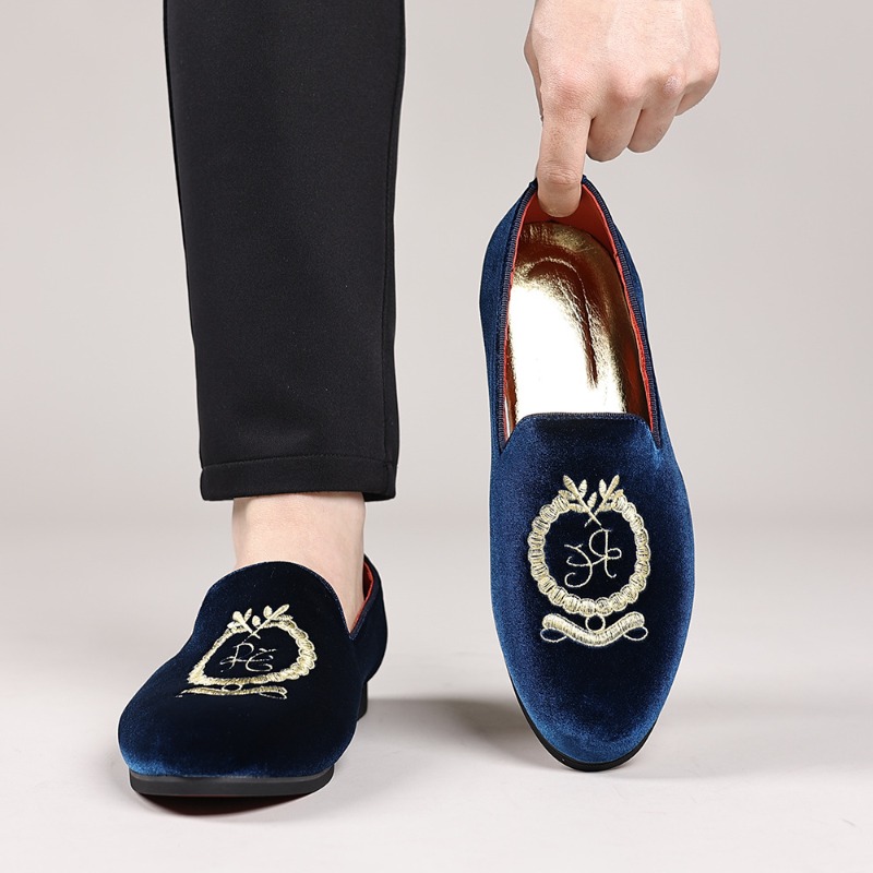 Embroidery Designer - Luxuriöse Designer-Loafer, Wildleder, Stickerei, Freizeitschuhe, spitze