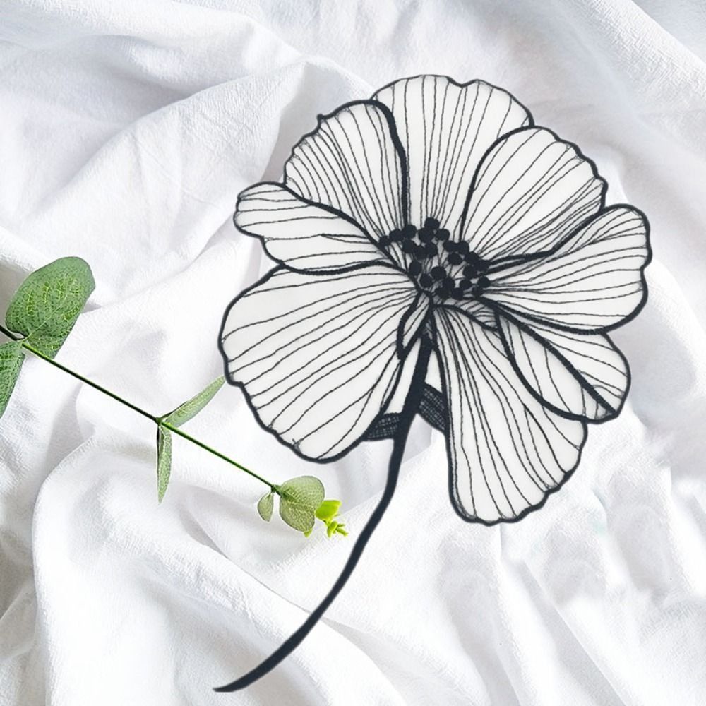 Embroidery On Black Shirt - Stickerei-Applikation Bestickte Blumen-Applikation zum Aufnähen Organza-Blumen-Patches