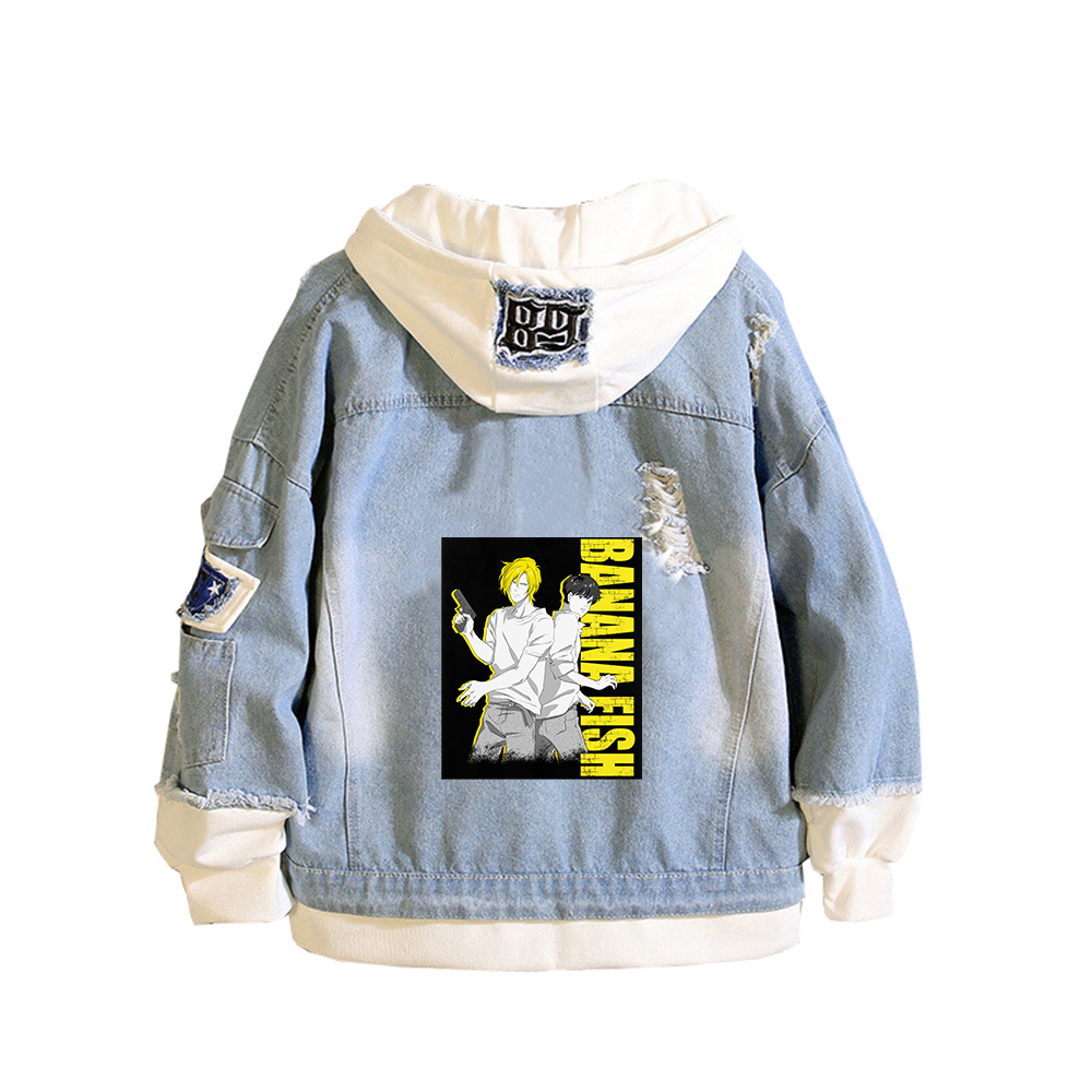 Embroidery Fish - BANANA FISH Denim Jacke Anime Jeans