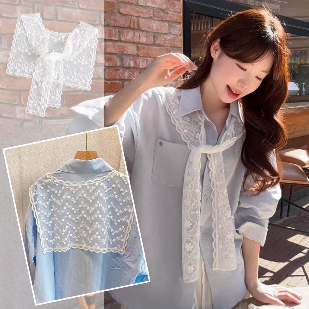 Embroidery Shawl - Französischer Spitzen-Schal für Damen, eleganter, ausgehöhlter