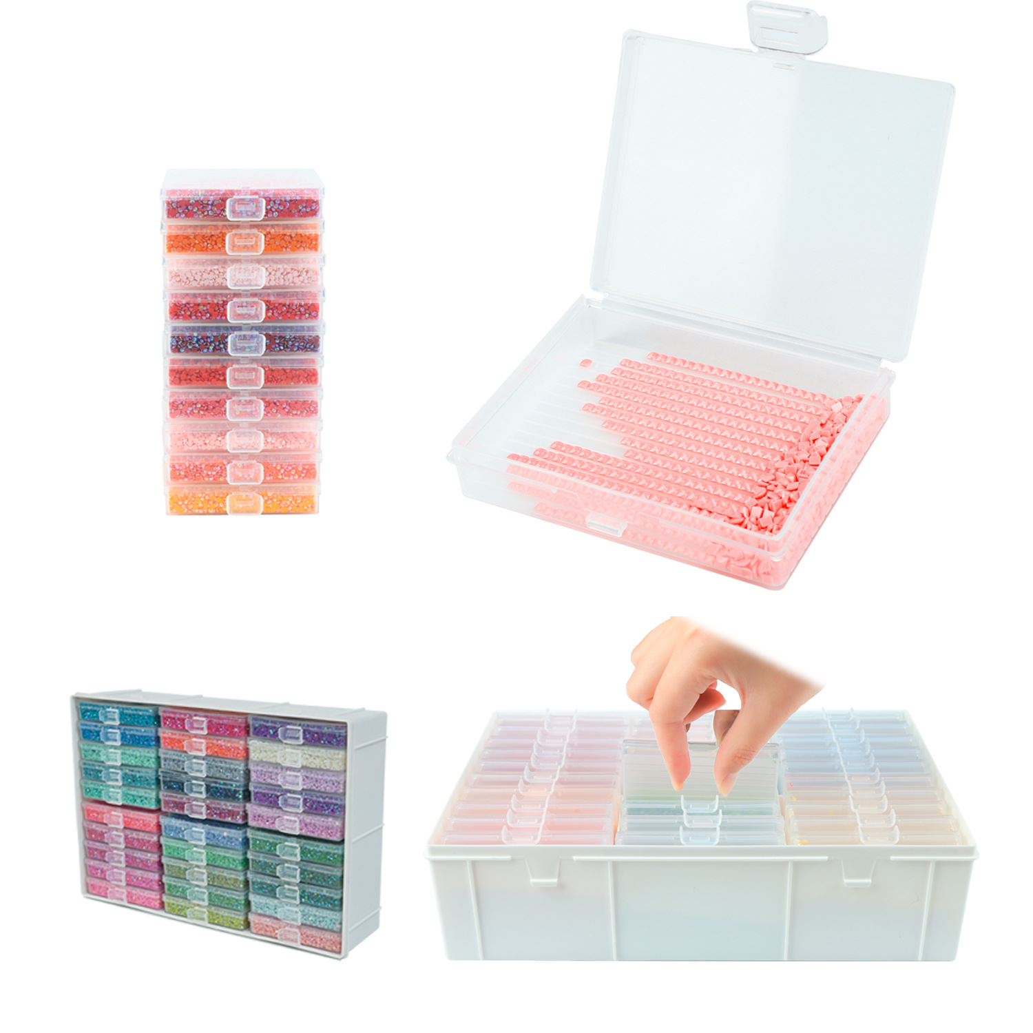 Embroidery Underlay - Diamond Painting Kunst-Set mit 60 Aufbewahrungsboxen