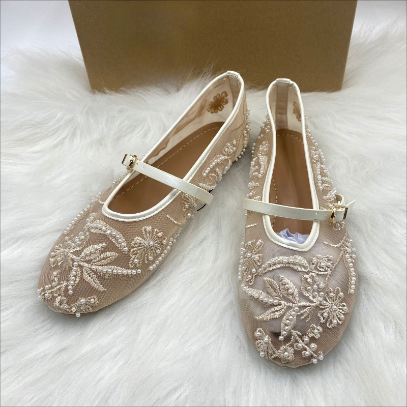 Embroidery Designer - Mesh Stickerei String Bead Frauen Ballerinas