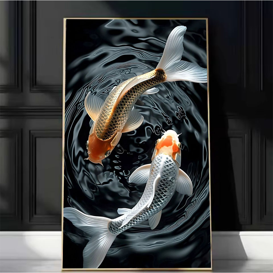 Embroidery Fish - Diamant-Malerei-Kunst-Set zum Selbermachen, Fisch 2025, Neuheit,