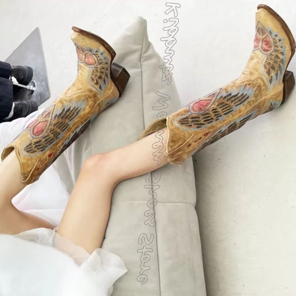 Gestickte Cowboy-Westernstiefe – Embroidery On Leather Bewertung und Preis