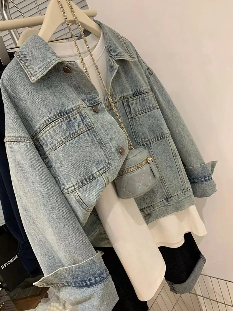 Denim Mantel Frauen Y2k Frühli – Embroidery Gothic Bewertung und Preis