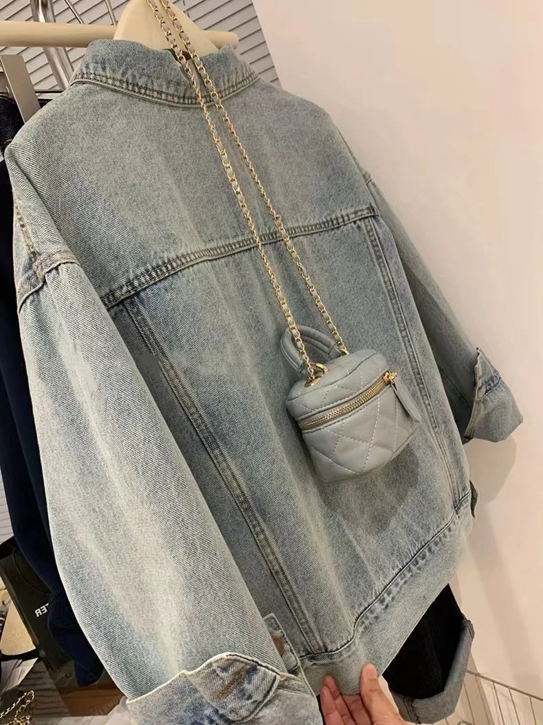 Denim Mantel Frauen Y2k Frühli – Embroidery Gothic Bewertung und Preis