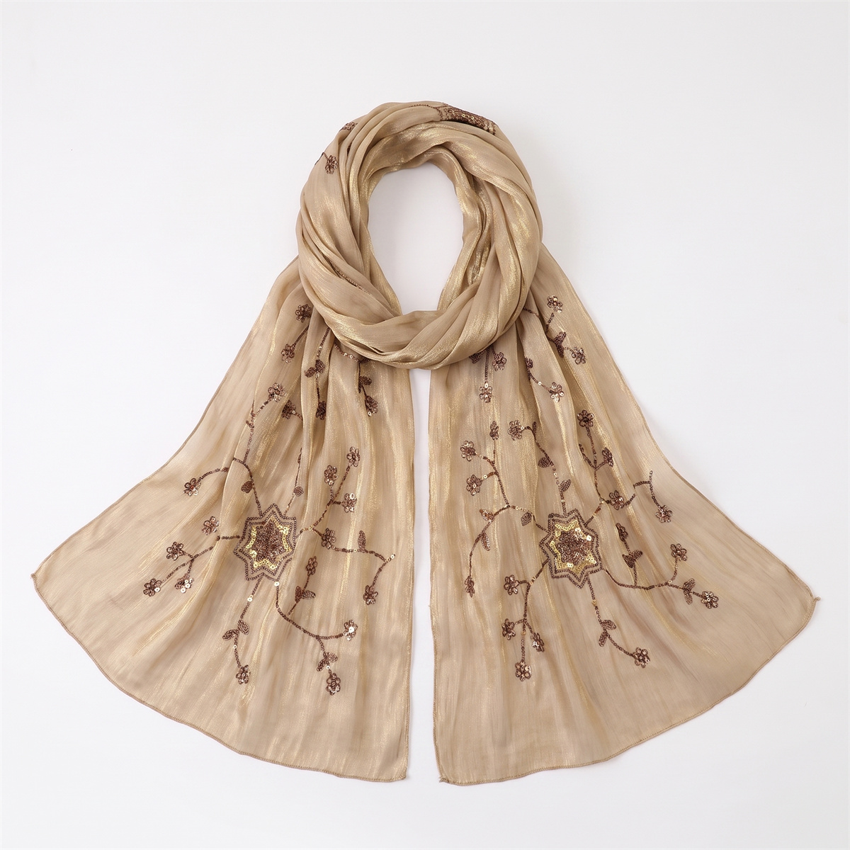 Modischer Crinkle-Hijab-Schal  – Embroidery Shawl Bewertung und Preis