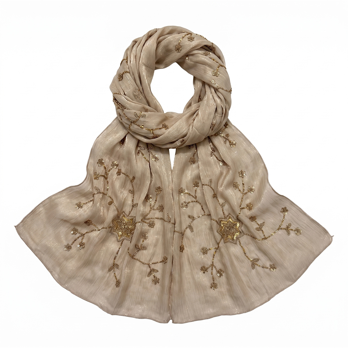 Modischer Crinkle-Hijab-Schal  – Embroidery Shawl Bewertung und Preis