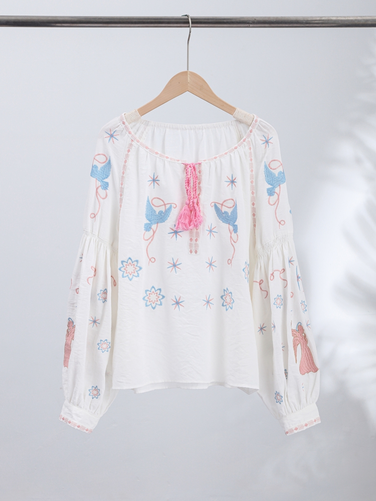Lässiger Damen-Pullover mit Au – Embroidery Blouse Bewertung und Preis