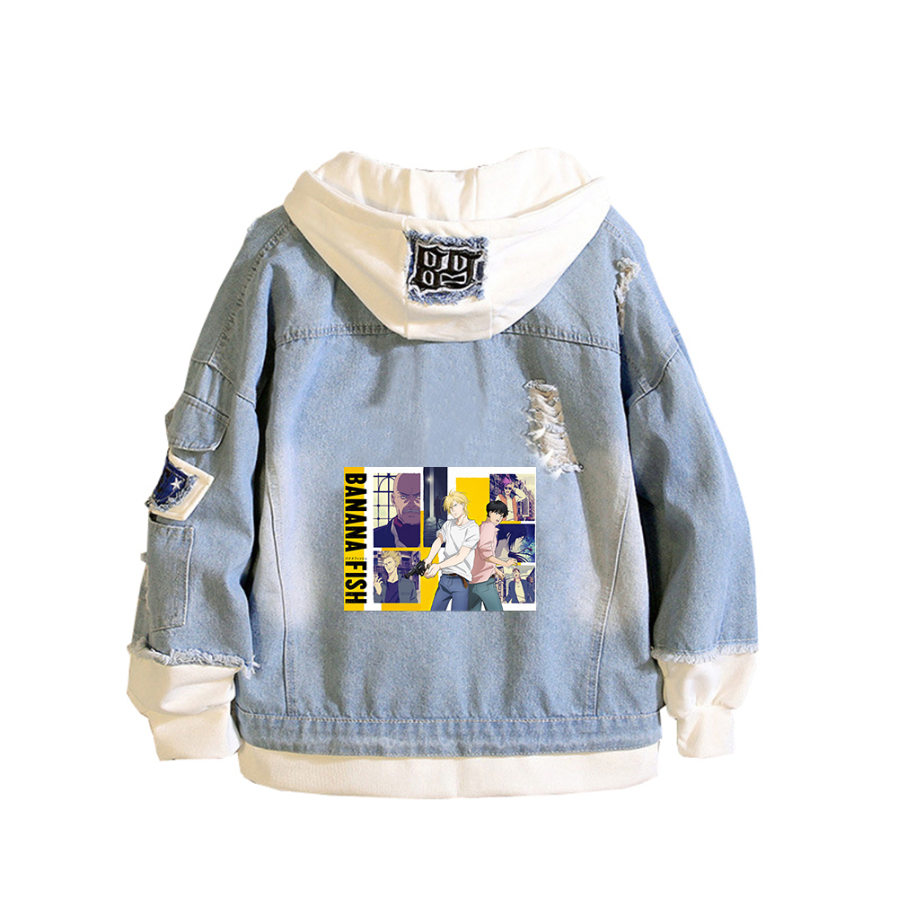 BANANA FISH Denim Jacke Anime  – Embroidery Fish Bewertung und Preis