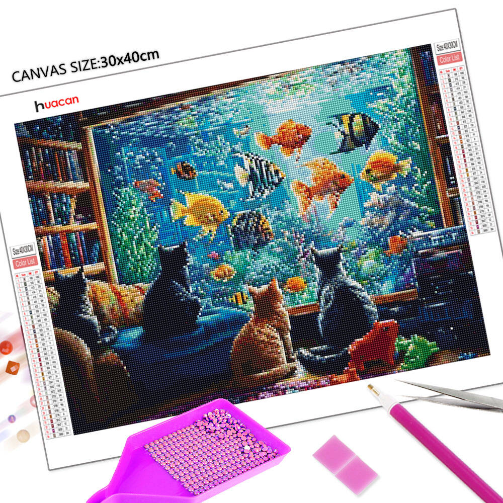 Huacan Katze Tier Diamant Male – Embroidery Fish Bewertung und Preis