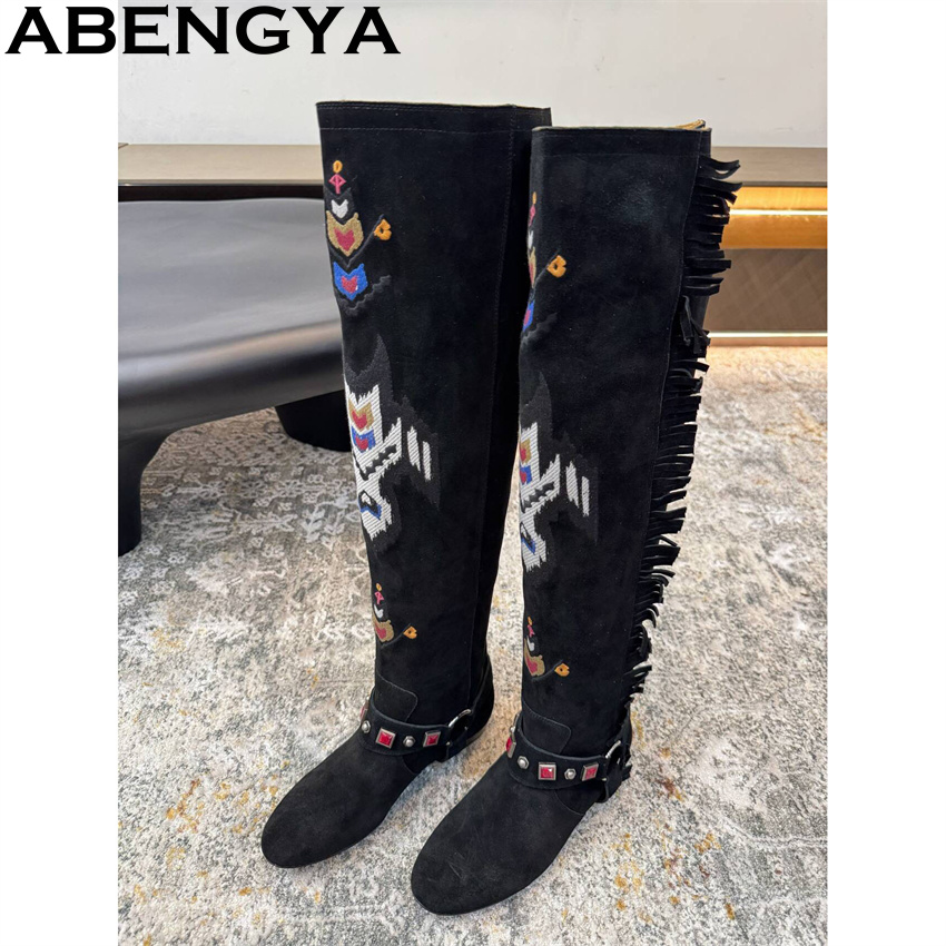 ABENGYA 2026 Winter Neue Knieh – Embroidery On Leather Bewertung und Preis