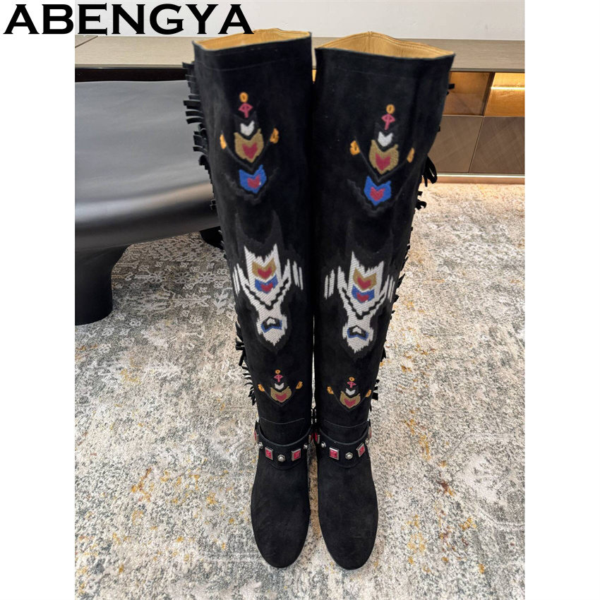 ABENGYA 2026 Winter Neue Knieh – Embroidery On Leather Bewertung und Preis