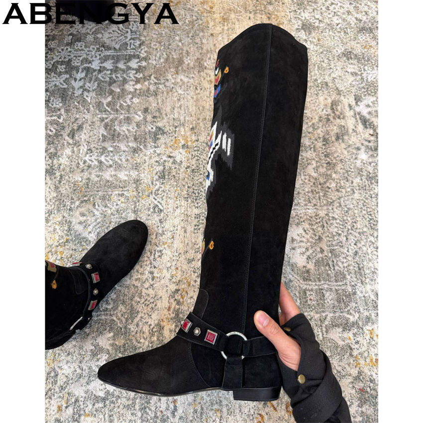 ABENGYA 2026 Winter Neue Knieh – Embroidery On Leather Bewertung und Preis