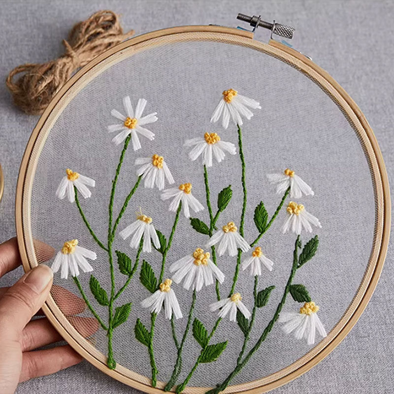 DIY Stickerei Set Weiße Blumen – Embroidery Underlay Bewertung und Preis