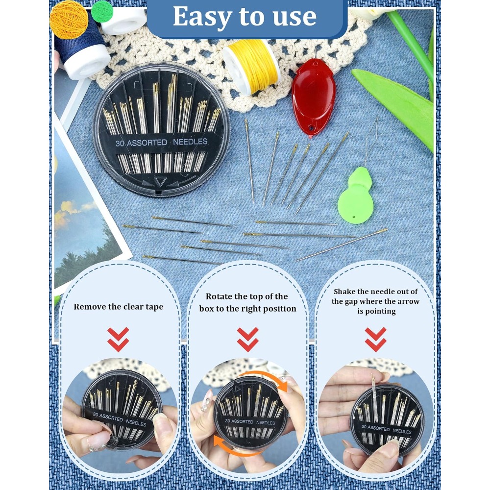 30-teiliges Stahl-Handnähnadel – Embroidery Art Bewertung und Preis