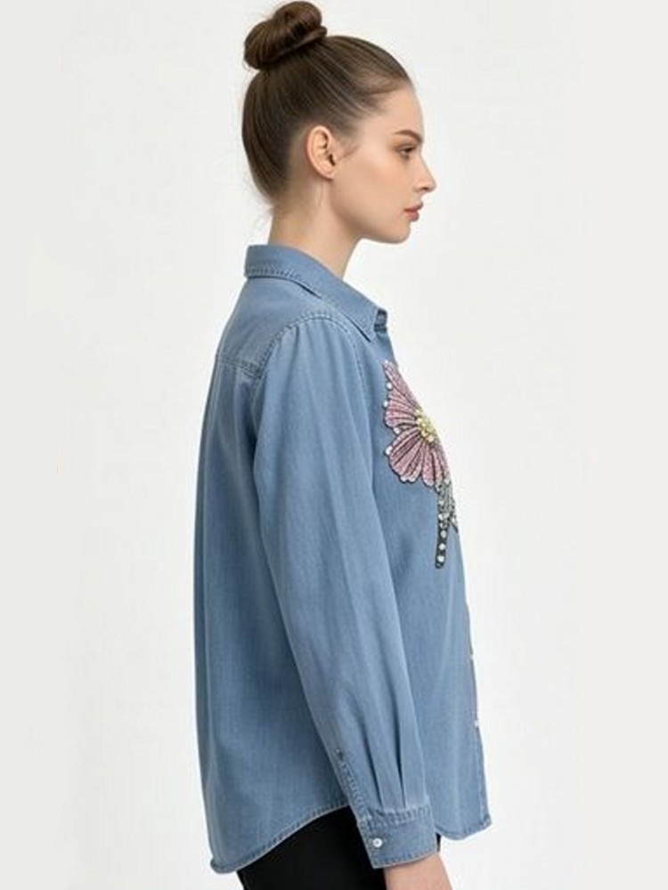 Damen Jeans-Stickerei-Blusen F – Embroidery Blouse Bewertung und Preis