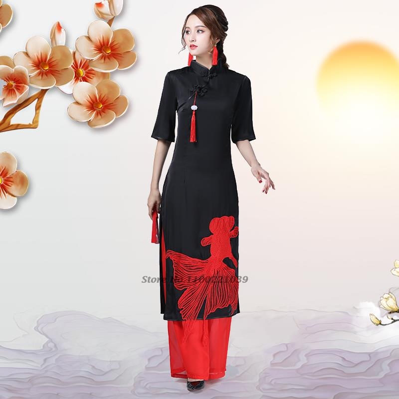 2026 Vietnam Vintage-Kleid mit – Embroidery Fish Bewertung und Preis