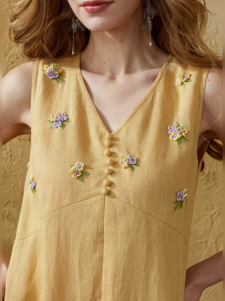 86-98 cm Brustumfang, lange So – Embroidery Yellow Dress Bewertung und Preis