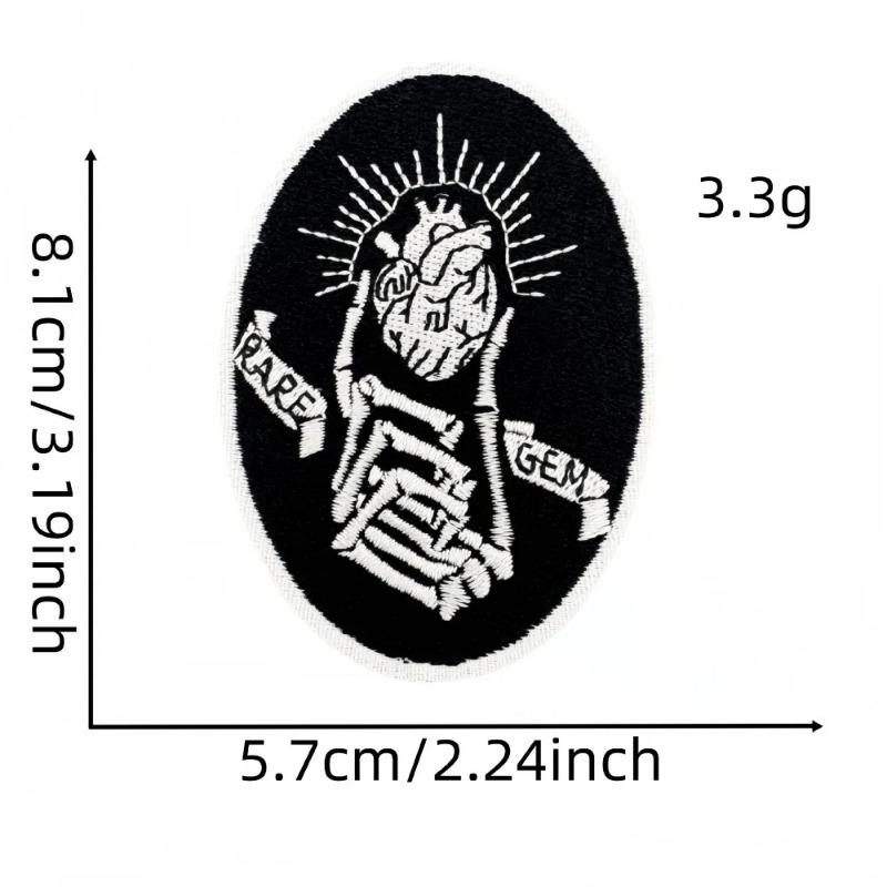 Schwarze Punk-Terror-Totenkopf – Embroidery On Black Shirt Bewertung und Preis