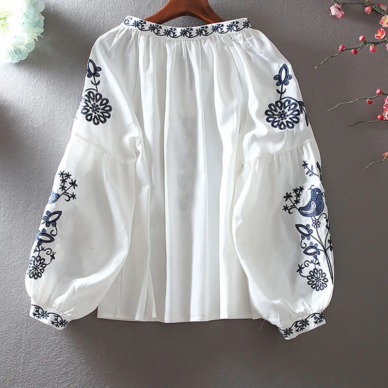 2026 Damen Retro-Bluse im Nati – Embroidery Blouse Bewertung und Preis