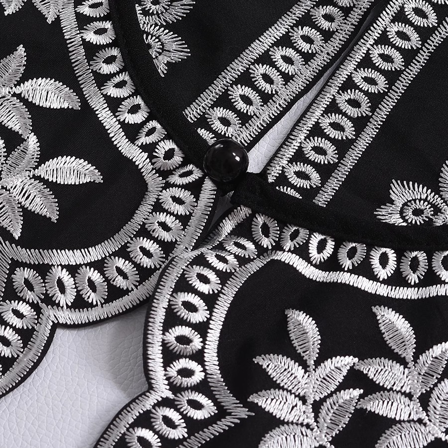 Neuer europäischer Stil Stehkr – Embroidery On Black Shirt Bewertung und Preis
