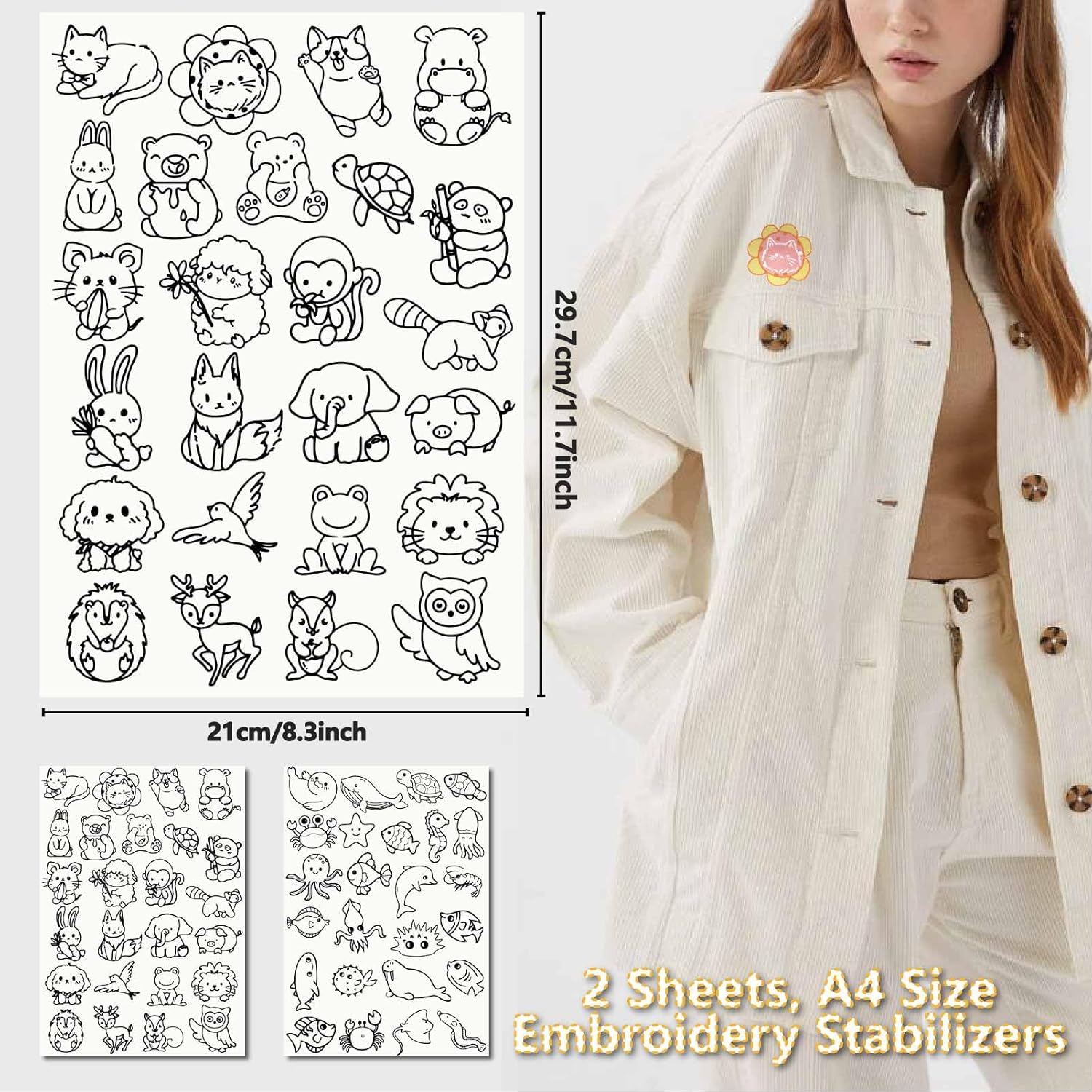 Niedliches Aufkleber-Set mit T – Embroidery Underlay Bewertung und Preis