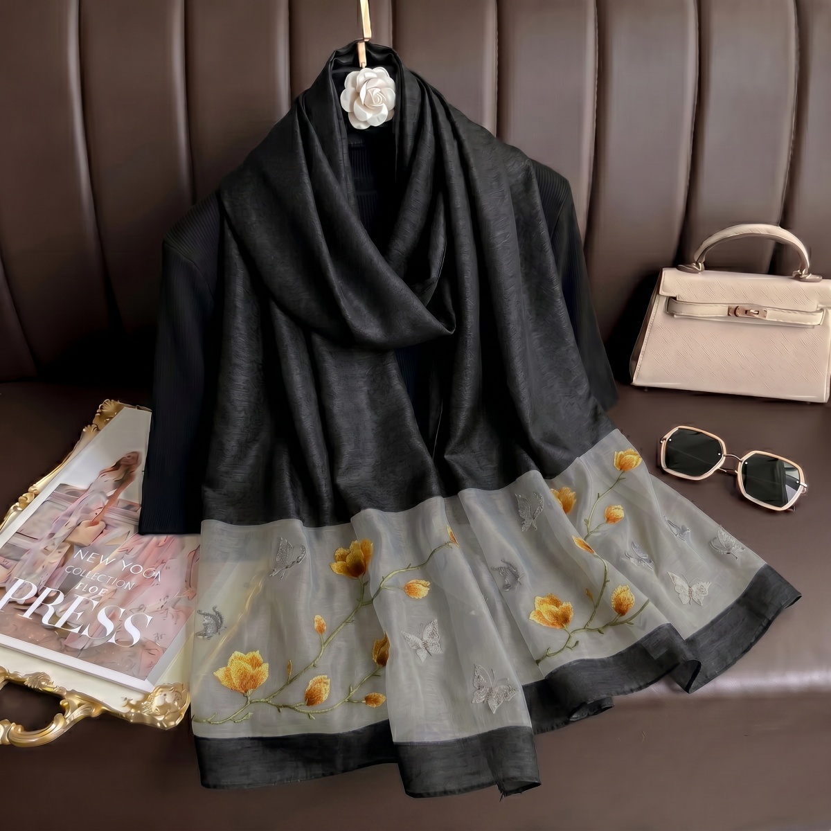 Schal mit Blumendruck Hijab Ba – Embroidery Shawl Bewertung und Preis